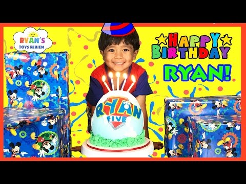 Ryan's 5th Birthday Party Surprise Toys Opening Presents Video