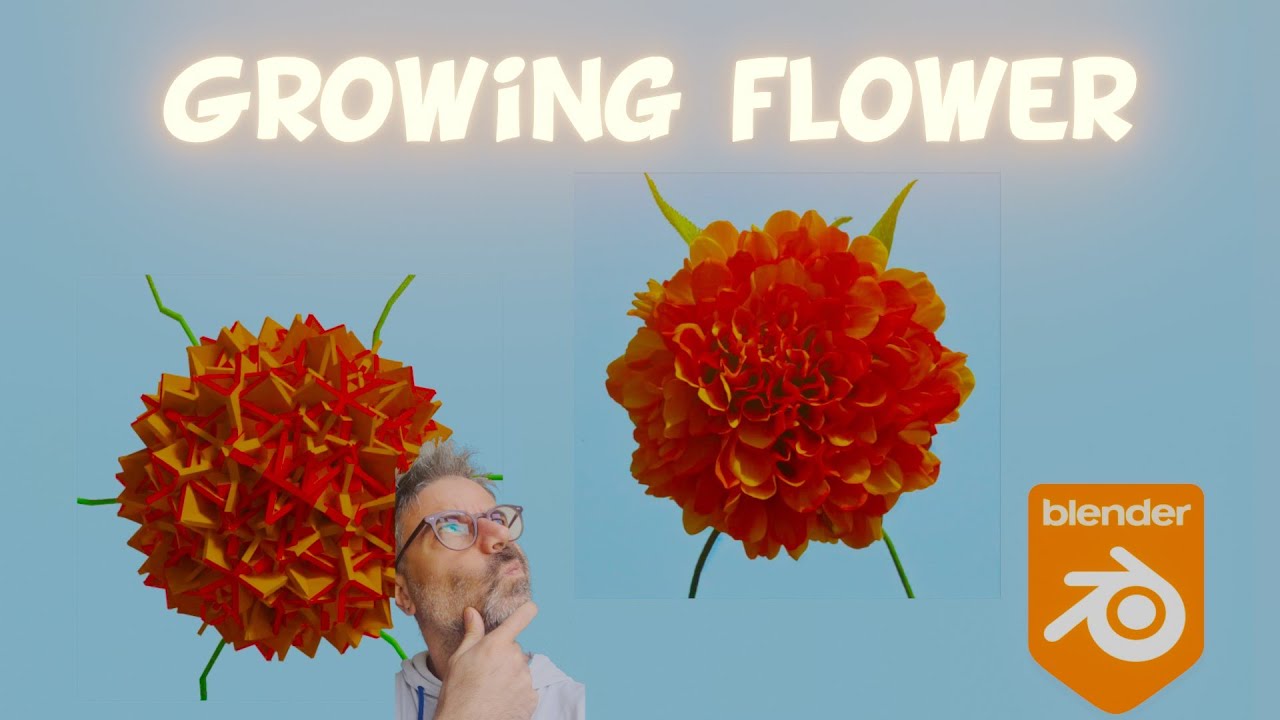 Animating a Blooming Flower with Geometry Nodes and Stable Diffusion in Blender
