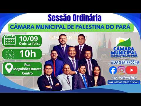 5° Sessão Ordinaría/ 2° Período- Câmara Municipal de Palestina do Pará 10/09/2026