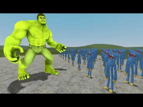 HULK VS 100+ HUGGY WUGGYS POPPY PLAYTIME in Garry's Mod!