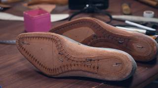 Behind: Making a new pair of Oxford shoes — Insole Channeling process.