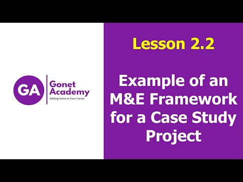 Lesson 2.2 Example of an M&E Framework for a Case Study Project