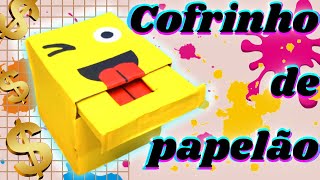 Cofrinho comilao feito com papelo, muito lindo e fcil de fazer #diy #cofrinho #artesanato
