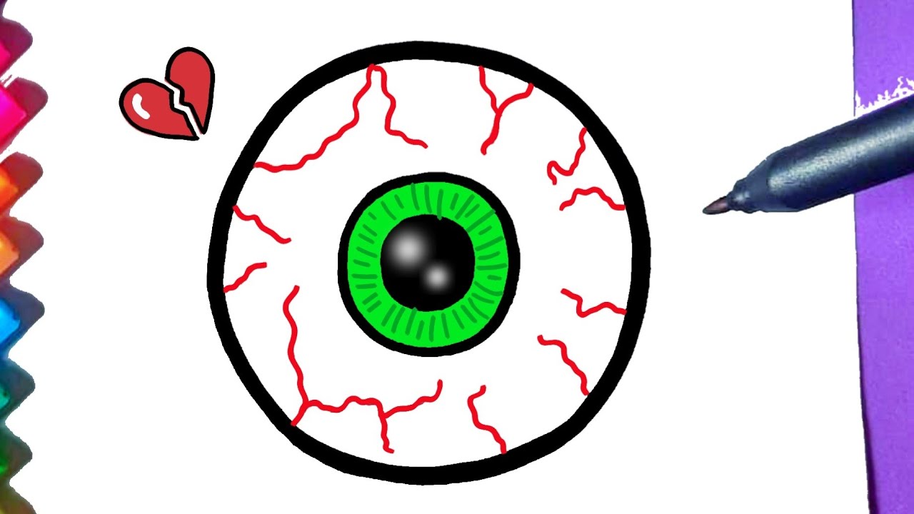 HALLOWEEN Como desenhar Olho assustador dia das bruxas ❤ Desenhos Kawaii - Desenhos para Desenhar