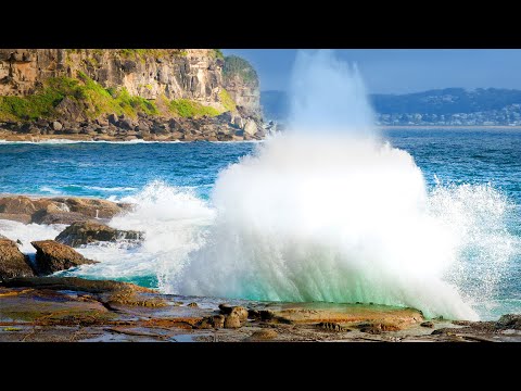 Waves Crashing on Rocks 4K UHD HDR – Relaxing Ocean Sounds