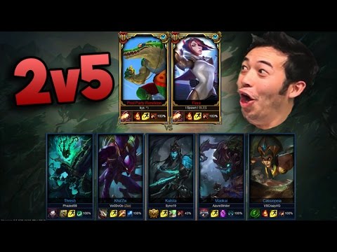 2 Challenger Players vs 5 SCRIPTERS (2v5) PHENOMENAL GAME - League of Legends