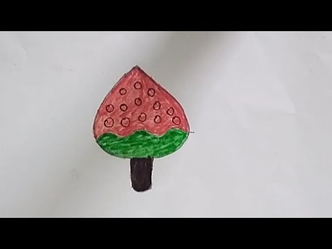 How to draw a strawberry ice cream