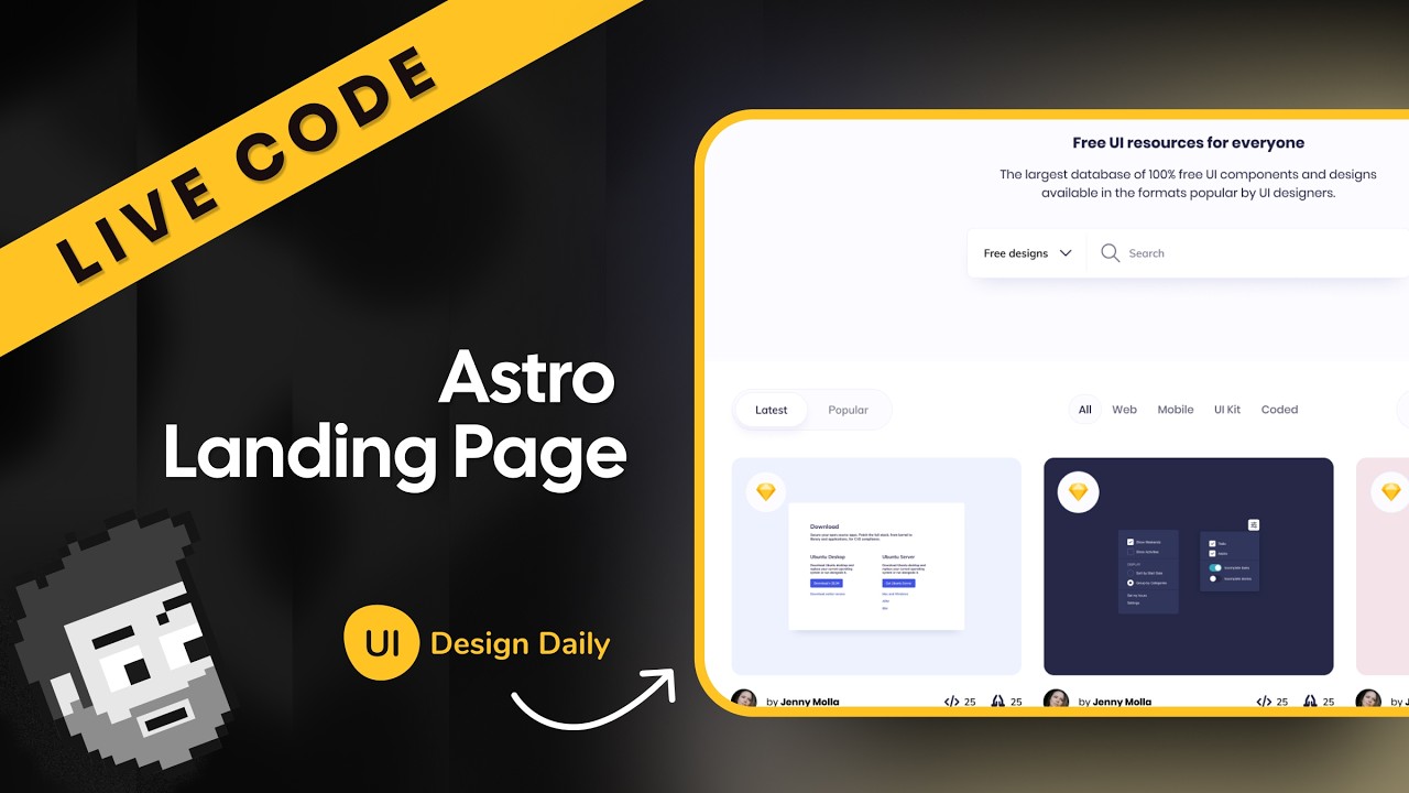 Live Code: Landing Page Live Code (UI Design Daily)