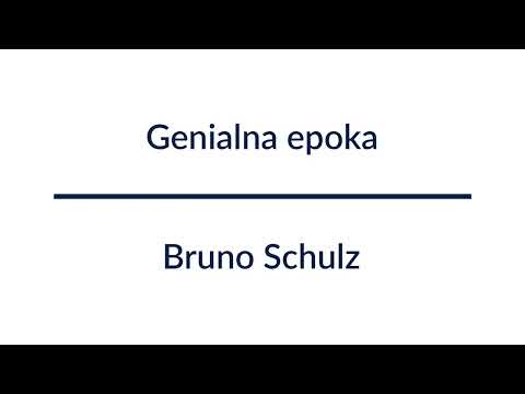 Genialna epoka - Bruno Schulz | Audiobook Całość!