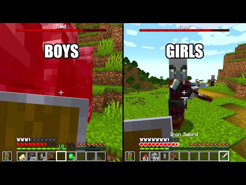 Tadaran - Boys vs Girls in Minecraft Raid...