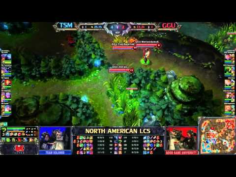 Team Solo Mid (TSM) vs Good Game University (GGU) - League of Legends LCS 2013 NA Spring W10D3