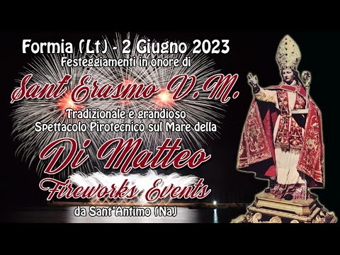 4K - FORMIA (LT) - Sant'Erasmo V.M. 2023 - DI MATTEO Fireworks Events  (Night show)