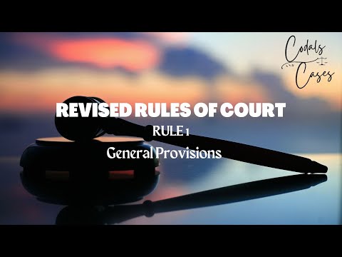 Revised Rules of Court Rule 1 Audio Codal