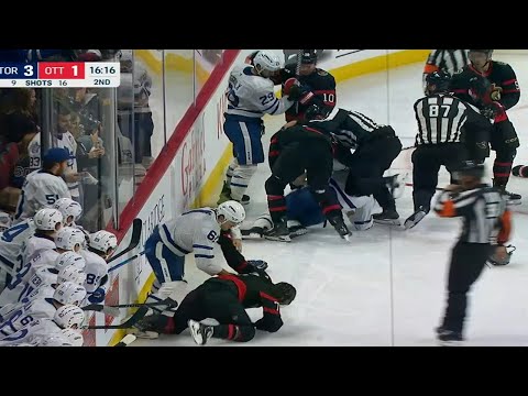 🔞 2nd Period Scraps 🔞 Between Leafs & Sens