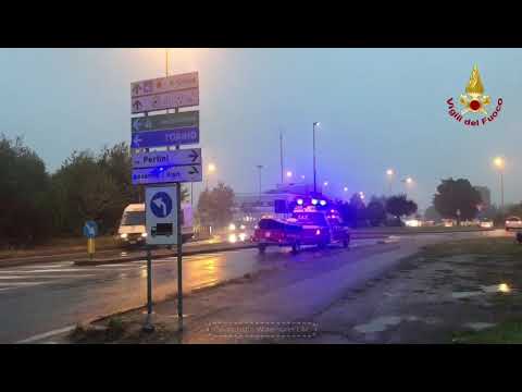 I Vigili del Fuoco di Cuneo al lavoro nell'Alessandrino messo in ginocchio dal maltempo