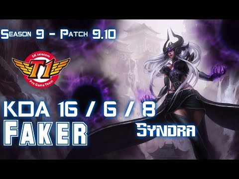 SKT T1 Faker SYNDRA vs JAYCE Mid - Patch 9.10 KR Ranked