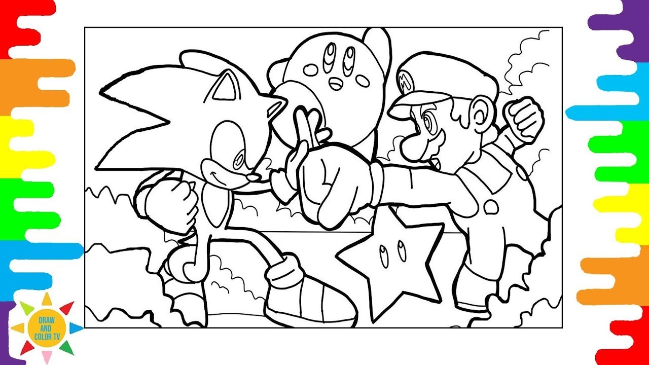 SONIC vs SUPER MARIO Coloring Page| NITENDO Coloring | 3rd Prototype - Blue