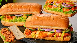 Subway जैसा चिकेन सैंडविच | Subway Style Chicken Tikka Sandwich Recipe | Subway Sandwich | Kabita