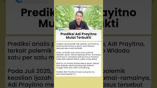 Prediksi Pengamat Adi Prayitno: Kasus Ijazah Jokowi Bakal Awet hingga 2035!
