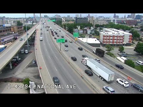 Crash involving trucks, cars on northbound I-94/43 at high rise bridge | FOX6 News Milwaukee