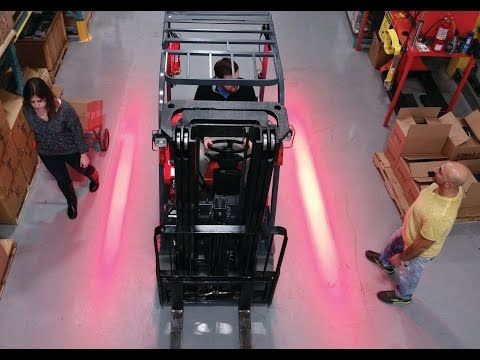 Part of a video titled Red Zone Forklift Danger Zone Warning Light - YouTube