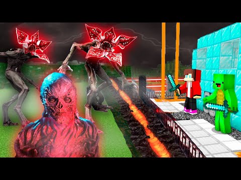 STRANGER THINGS 5 vs Security House in Minecraft Maizen JJ and Mikey Challenge