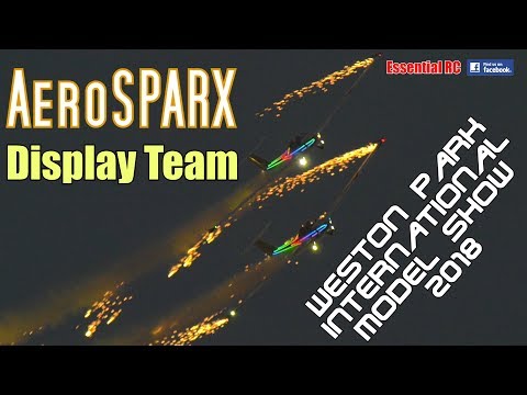 AeroSPARX Display Team NIGHT Flying PYROTECHNIC DISPLAY: Weston Park International Model Show 2018