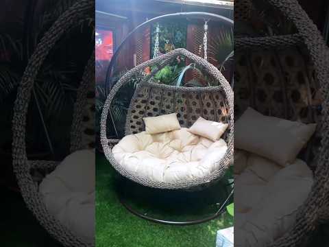 Галант люкс Ремінь Коричневий Підвісне крісло кокон для двох людей #качеля #ротанг