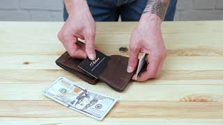 Стильне портмоне унісекс з накладною монетницею Grande Pelle 11223 коричневий