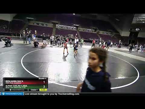 63 Lbs Round 5 - Iliyah Sailas-Lara, Bear Cave Wrestling Club Vs Benjamin Baca, Pikes Peak Warrior