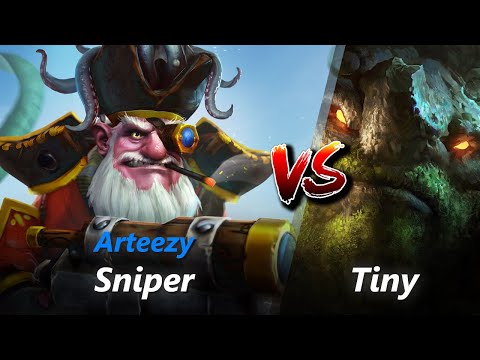 Arteezy safelane Sniper vs Tiny/Brewmaster | First 10 minutes