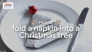 How to fold a napkin into a Christmas tree