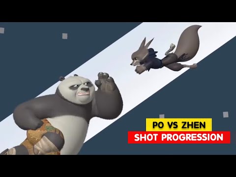 Kung Fu Panda 4 | Po vs  Zhen Shot Progression | Animation Breakdowns | 3D Animation Internships