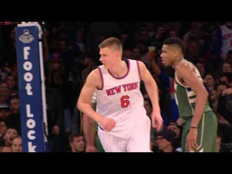 Kristaps Porzingis Flies in for the Nasty Putback Slam