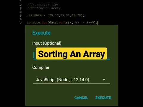 Sorting An Array Javascript Tutorial Shorts Html Javascript