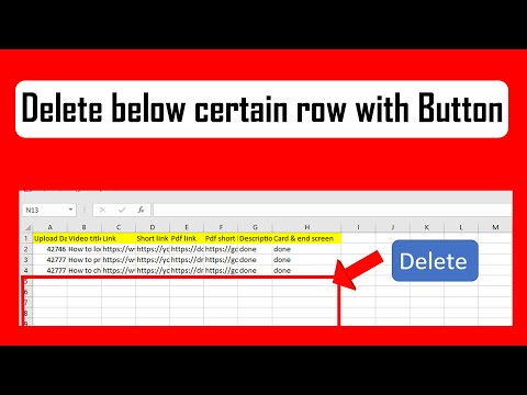 How to delete all rows below a certain row using button in Excel