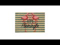 Kokos Fußmatte mit Flamingos Blau - Braun - Rot - Naturfaser - Kunststoff - 60 x 2 x 40 cm