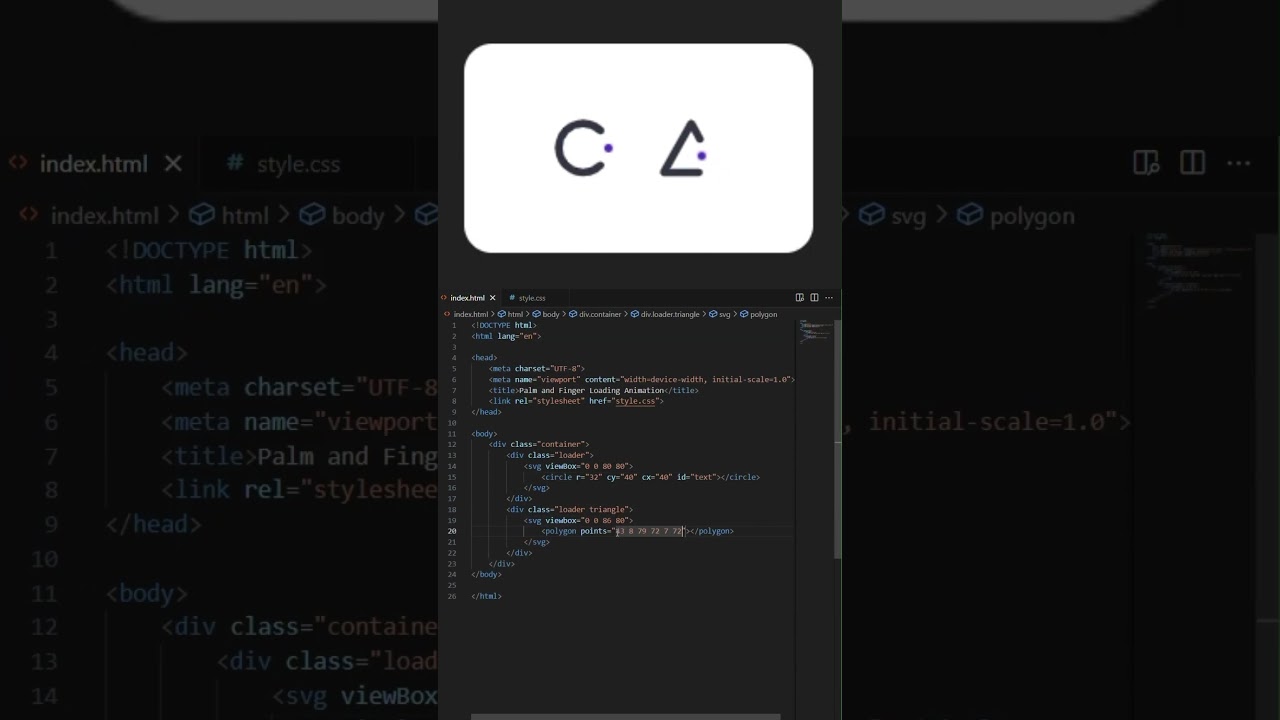 CSS Shapes Loading Animation | HTML CSS JavaScript | #shorts #viralshorts #coding