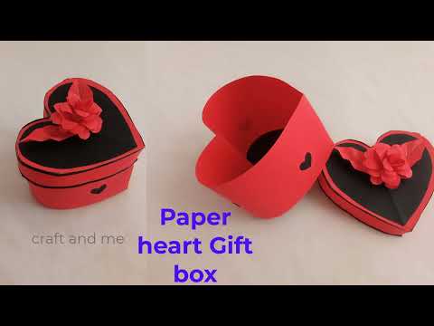 Heart shaped paper gift box| Paper craft| easy  heart box|