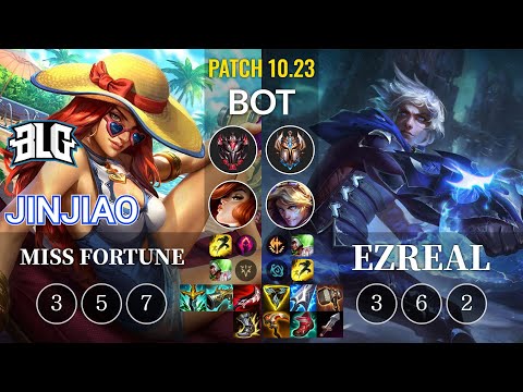 BLG Jinjiao Miss Fortune vs Ezreal Bot - KR Patch 10.23