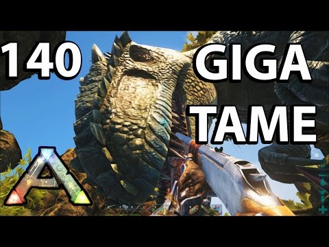SOLO - Level 140 Giga Tame Ark Survival Evolved Giganotosaurus Taming Center Map S1 EP 9