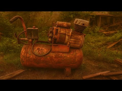 Old Rusty Classic AIR COMPRESSOR Restoration - Restoring a Heavily Damaged 30 Liter Air Compressor
