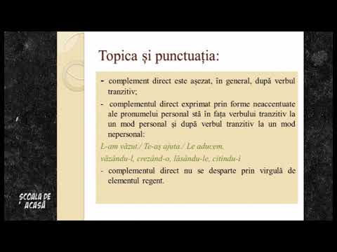 LIMBA ROMÂNĂ LECȚIA 33 CLASA 8 COMPLEMENTUL DIRECT