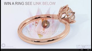 ROSE GOLD ROUND CUT WATER LILY LOTUS FLOWER DIAMOND ENGAGEMENT RINGS CAPE DIAMONDS