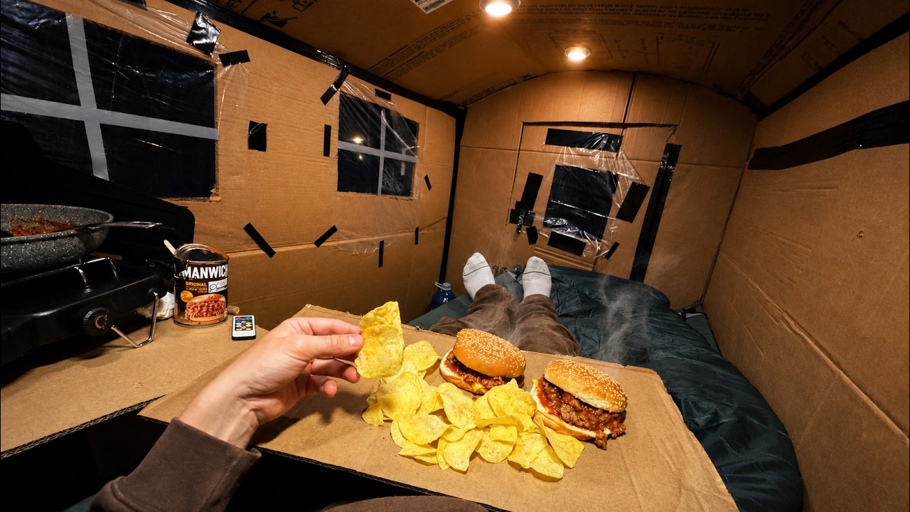 Cardboard Truck Camping