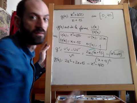TSTMG - Exercice dérivation et variations d'une fonction rationnelle (quotient)