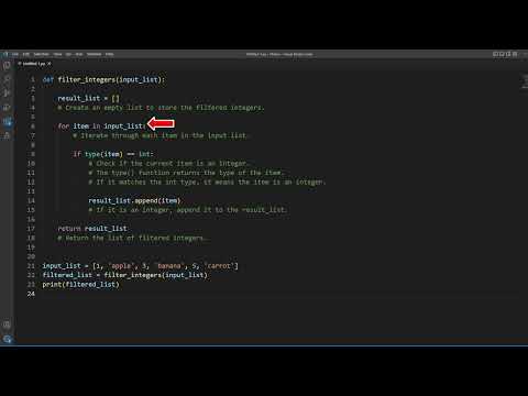 Python Programming Exercise Filtering Integers From A Mixed List