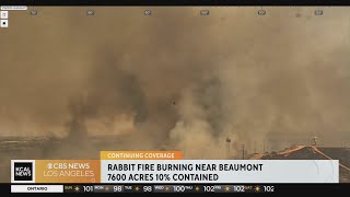 Rabbit Fire burning near Beaumont burns 7,600-acres with 10 percent containment