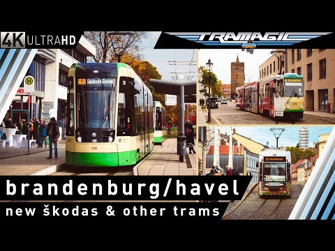 Brandenburg/Havel: Neue Škodas & andere Trams | 4K