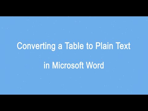 Converting a table to plain text in Microsoft Word